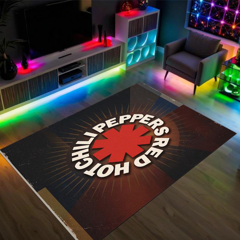 Red Hot Chili Peppers Design Crystal Velvet Carpet Cozy Non?Slip Printed Rug For Bedroom Living Room Entrance