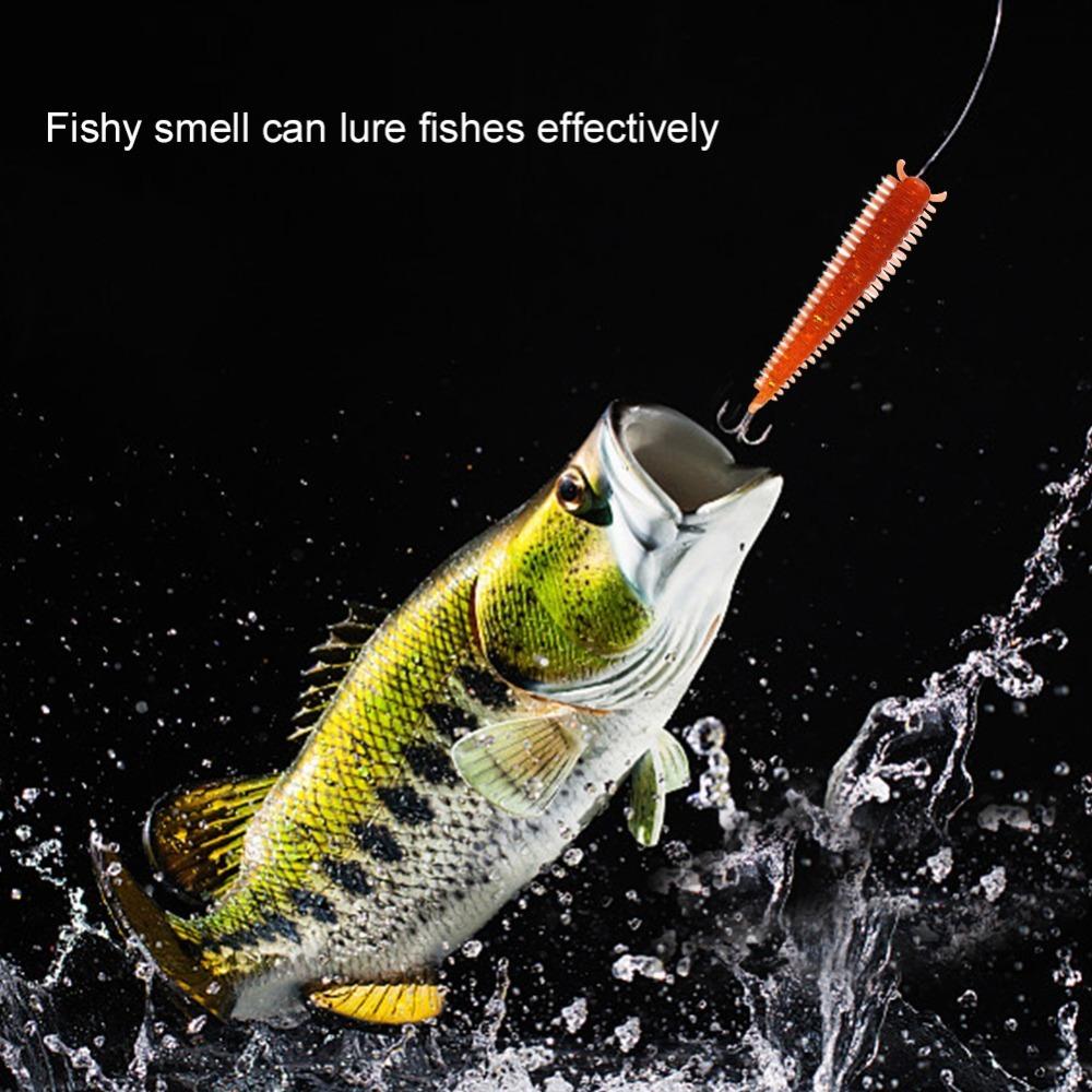 30pcs Fishy Smell Earthworm Fishing Bait Elastic Maggot Lures Earthworm Lures Saltwater Fishing
