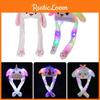 Adorable Cartoon Rabbit Women's Hat With Plush Moving Bunny Ears And Light-up Earflaps