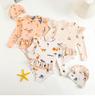 New Summer Children's Swimwear Girls' Bikini Cartoon Print Baby Boys' Swimsuit Long Sleeve Sunscreen Beach Swimming Clothing