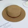New flat-top straw hat European and American style men's and women's sunshade sunscreen hat summer top hat vacation big brim sun hat