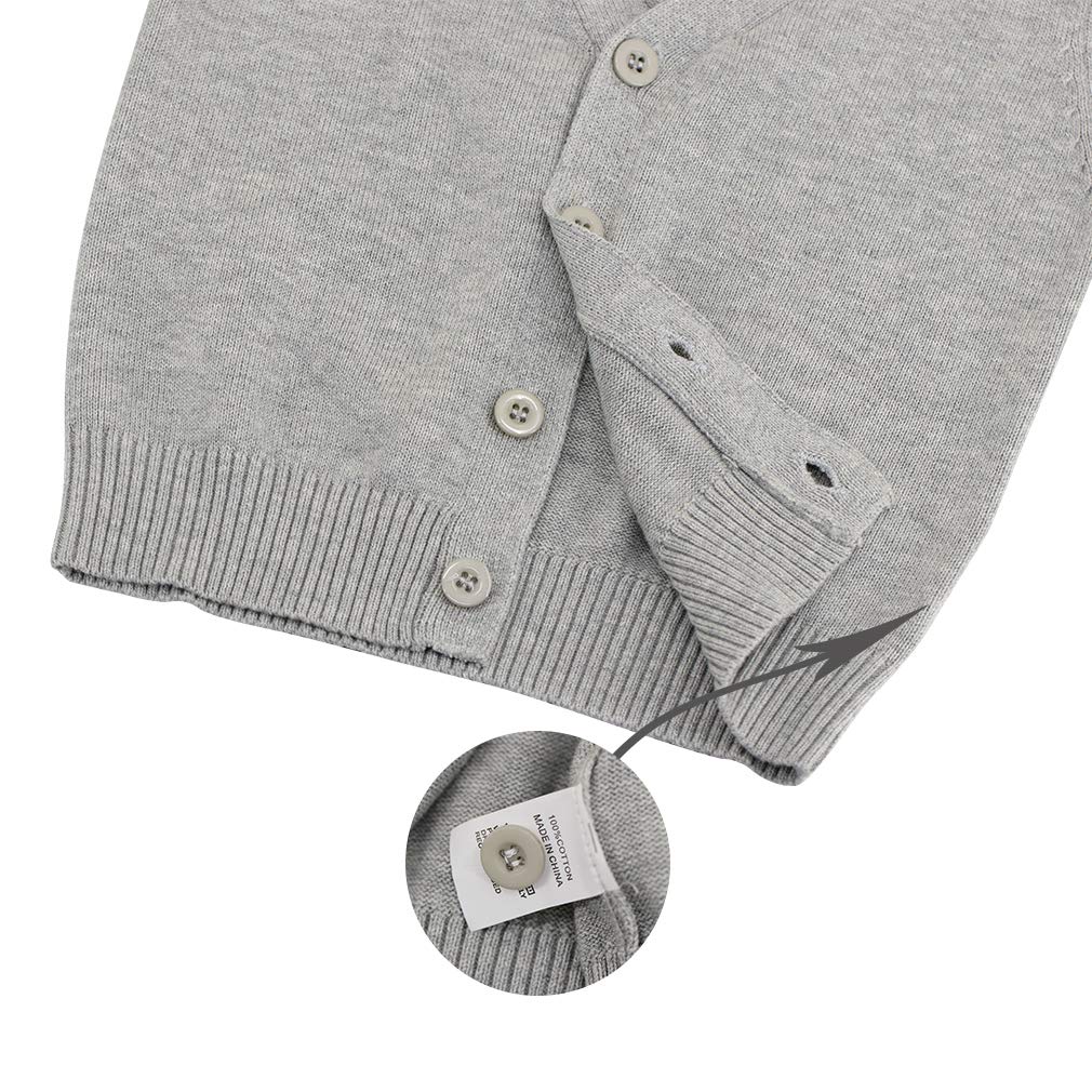 Детский вязаный хлопковый кардиган с длинным рукавом для школы, простой школьный свитер с V-образным вырезом для мальчиков, пальто, размер L, размер 140, Chéris