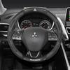 For Mitsubishi Outlander Pajero Asx Colt Lancer EX Evolution L200 Triton RALLIART Car Carbon Fiber Leather Steering Wheel Cover