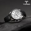 TORSO Мужские металлические часы Torso T503M Cassiopeia Multi Diamond Watch (кожаный ремешок в комплекте),Корейские популярные часы