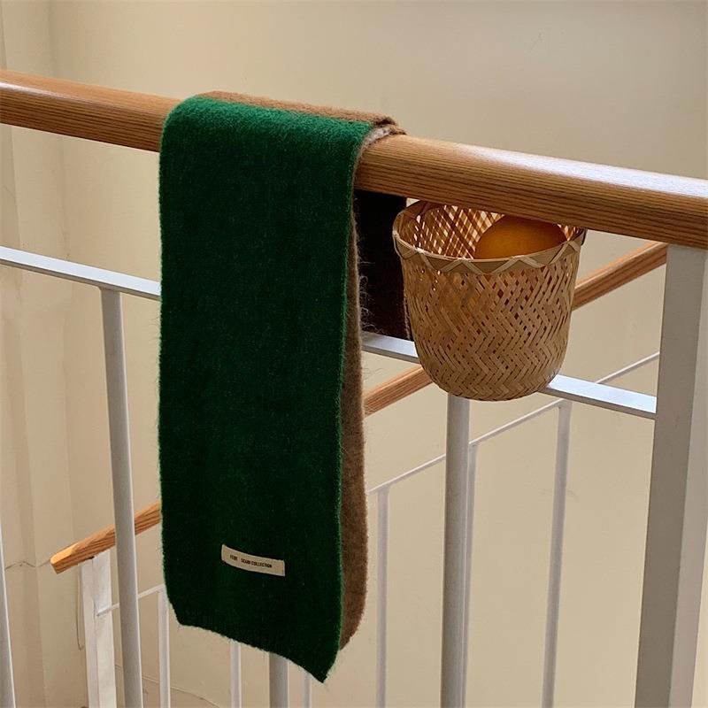 Contrast Color Korean Scarf: Cute & Cozy Knit for Women, Autumn/Winter Neck Warmer, Easy To Match for Students