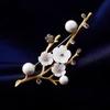 Plum Blossom Snow Shell Brooch Pearl Temperament Corsage Versatile Coat Suit Accessories