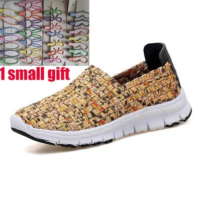 Размер 32-44 женская обувь летняя плетеная женская обувь разноцветная плетеная обувь мягкая дышащая женская повседневная обувь ручной работы