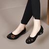Spring and Summer New Low-heeled Round-headed Sheepskin Single Shoes Non-slip Embroidered Leather Soft-soled Women's Shoes
