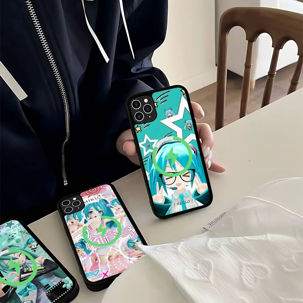 Милый H-Хацунэ Мику Магнитный Беспроводной Чехол Для Телефона Для IPhone 17 16 15 14 Plus 13 12 11 Pro Max