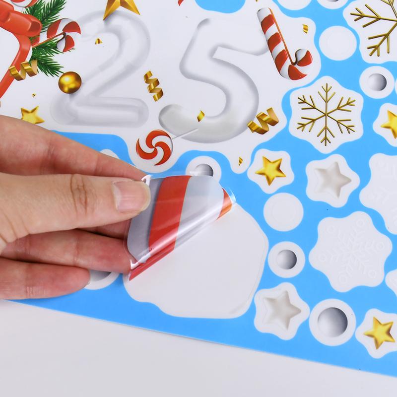 Рождественские наклейки на окна Мультяшный Санта-Клаус Снеговик Елка Наклейка на стекло Настенное украшение Счастливого Рождества для дома