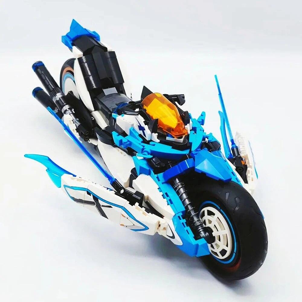 Технический MOC Speed Racing Future Мотоцикл Строительные блоки Городской мотоцикл Локомотив Модульные кирпичи Модель игрушки для детей