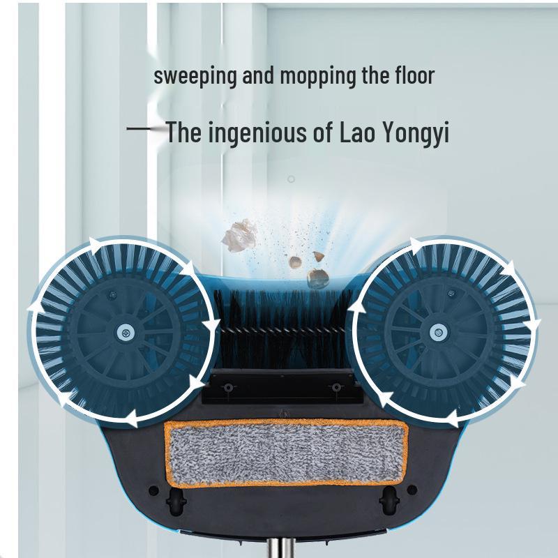 Подметальная машина толкательного типа и комбинированный пылесос для влажной уборки: Веник, совок и мягкая швабра «все в одном»