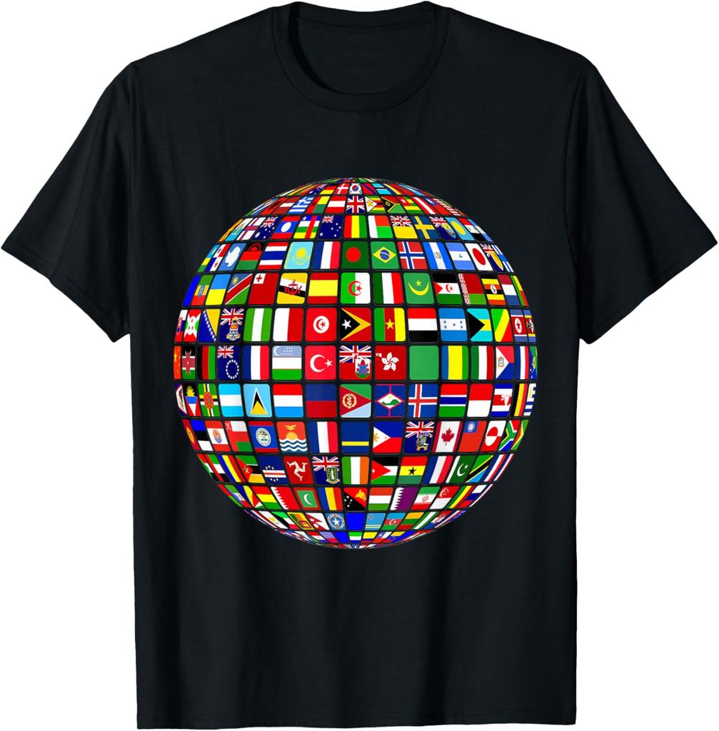 World Flag Globe Design unisex T-Shirt