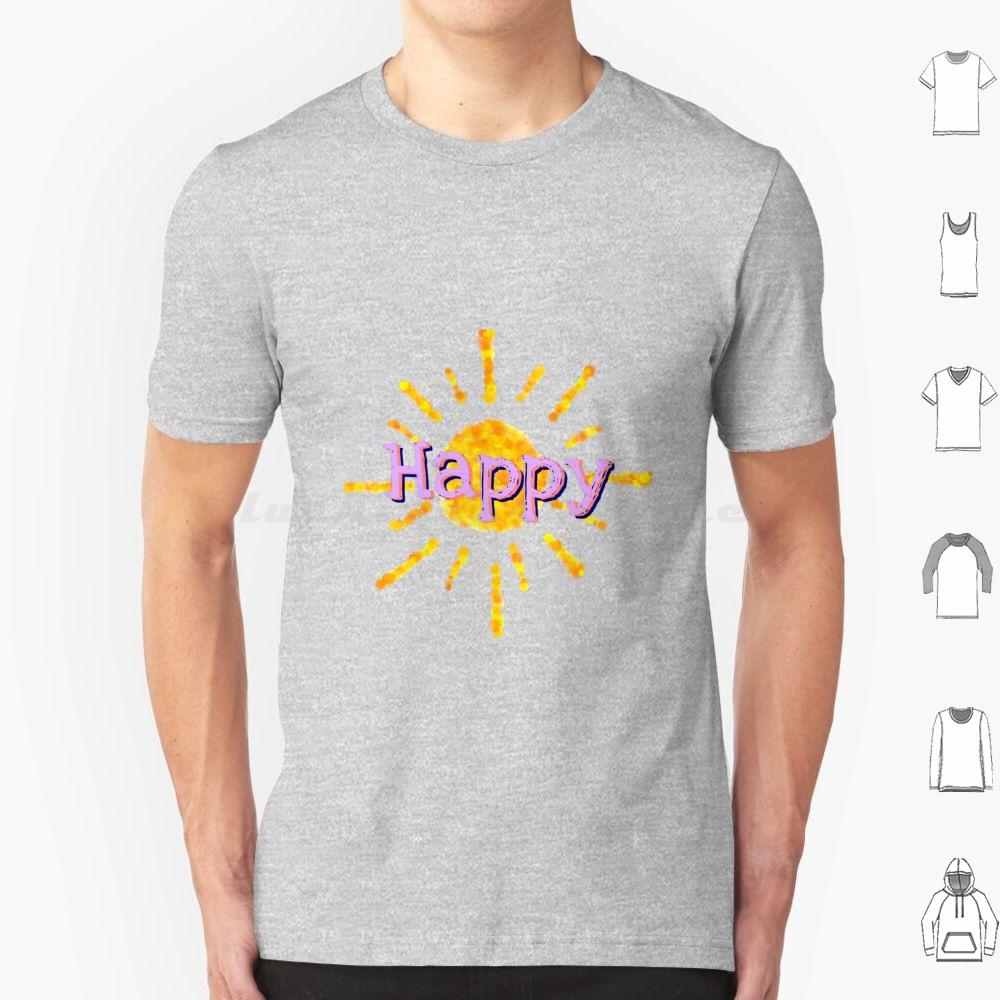 Happy T Shirt 6xl Cotton Cool Tee Happy Happiness Sun Sunshine Joy Color Colorful Beautiful