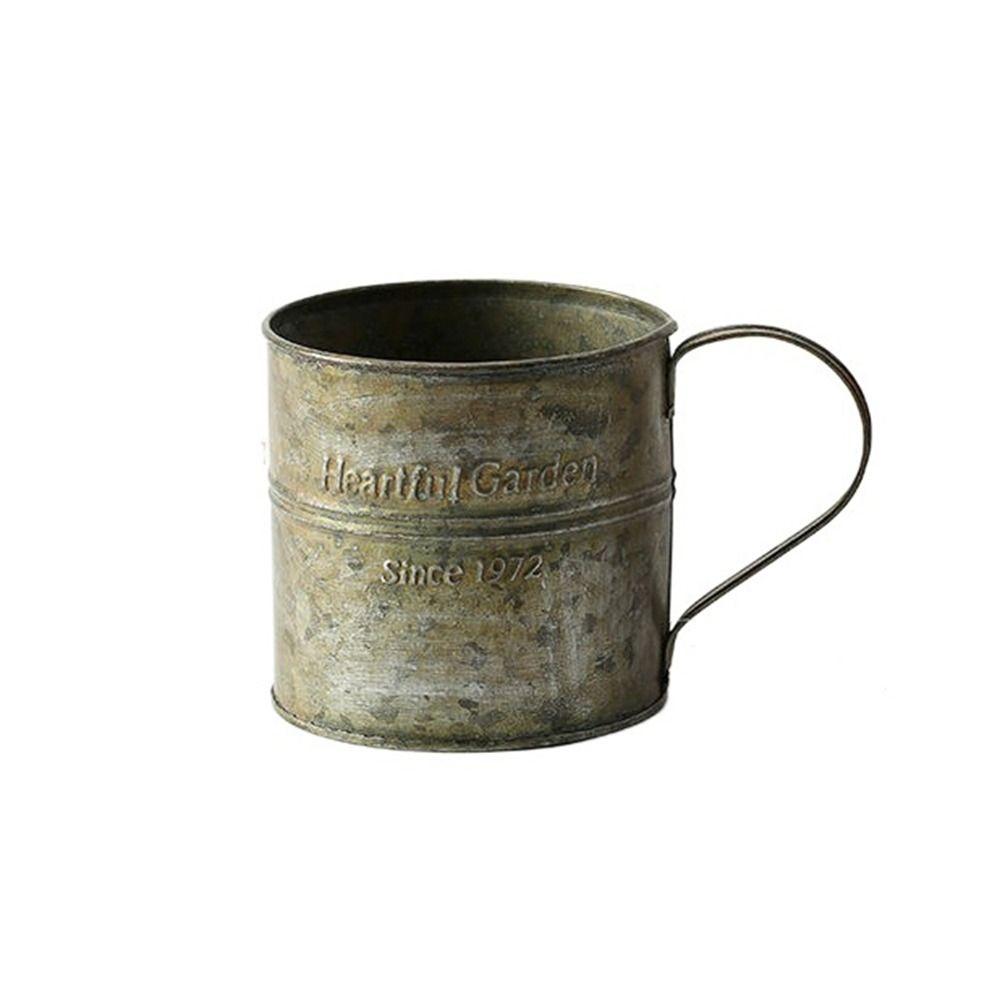 Декоративная витрина в литературном стиле с английской печатью, чашка, посуда для питья, железное ведро для цветов, ваза