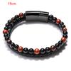 Браслет из натурального камня с вулканом и тигровым глазом для мужчин и женщин, браслет из коровьей веревки, ювелирные изделия для рук