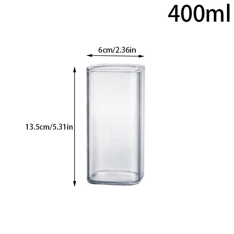 Квадратная стеклянная прозрачная кружка для холодных напитков, большая емкость, ледяная вода, молоко, чай, чашка для питья, бокал для вина, кофейная чашка для ресторана, бара, дома