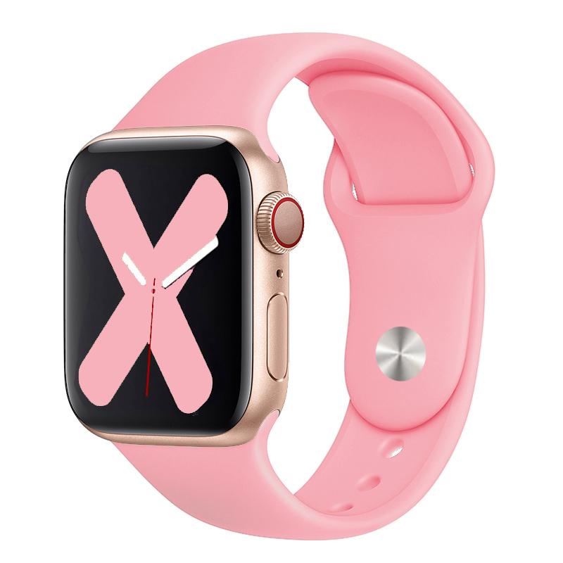 Ремешок для Apple Watch 44мм 45мм 40мм 41мм 42мм 46мм Спортивный силиконовый ремешок для смарт-часов Браслет iWatch Серии 10 9 8 11 SE 3