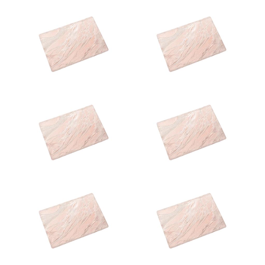 Waterproof Oil Resistant PVC Table Mats with Non Slip Backing Set of 6 Contemporary Rectangle Placemats for Dining