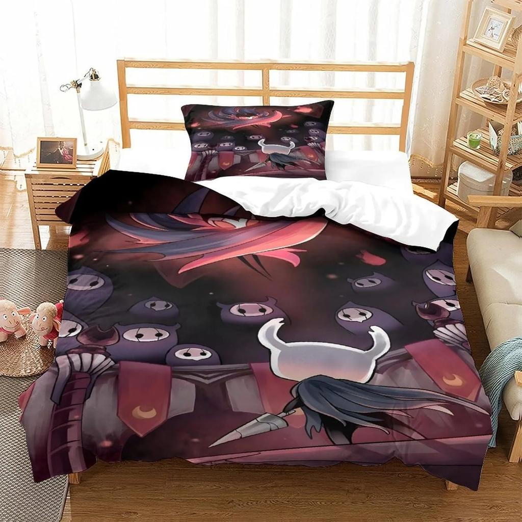 Аниме Игра Hollow Knight Комплект постельного белья Hollow Knight Silksong Комплект пододеяльника Размер King Queen Full Double Single Hollow Knights