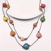 Boho Handcrafted Ceramic Bead Necklace, Intage Ethnic Long Style