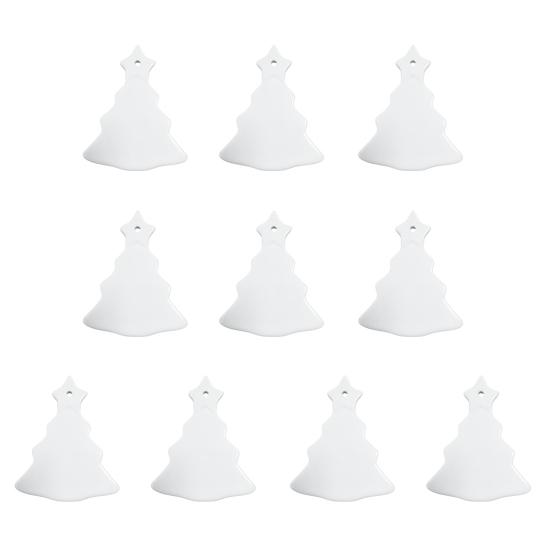 Сублимационное керамическое украшение Белое сублимационное заготовка-украшение Незаконченное рождественское подвесное