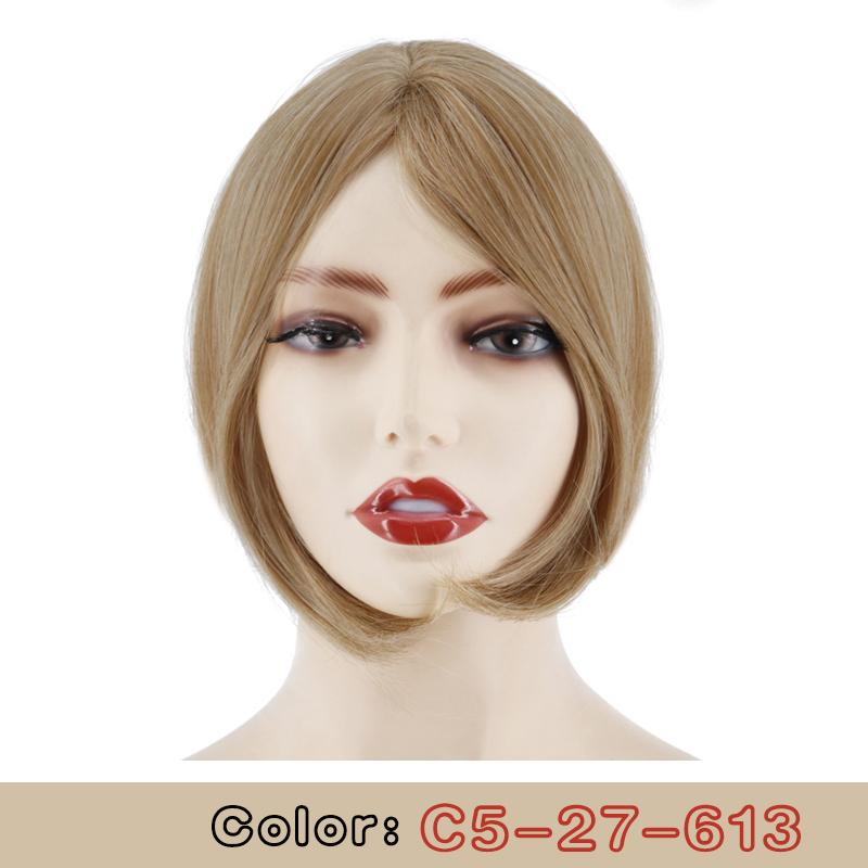MISS WIG Синтетические короткие прямые парики для наращивания волос с челкой и 8-символьной челкой, парик на заколках для женщин для ежедневного использования