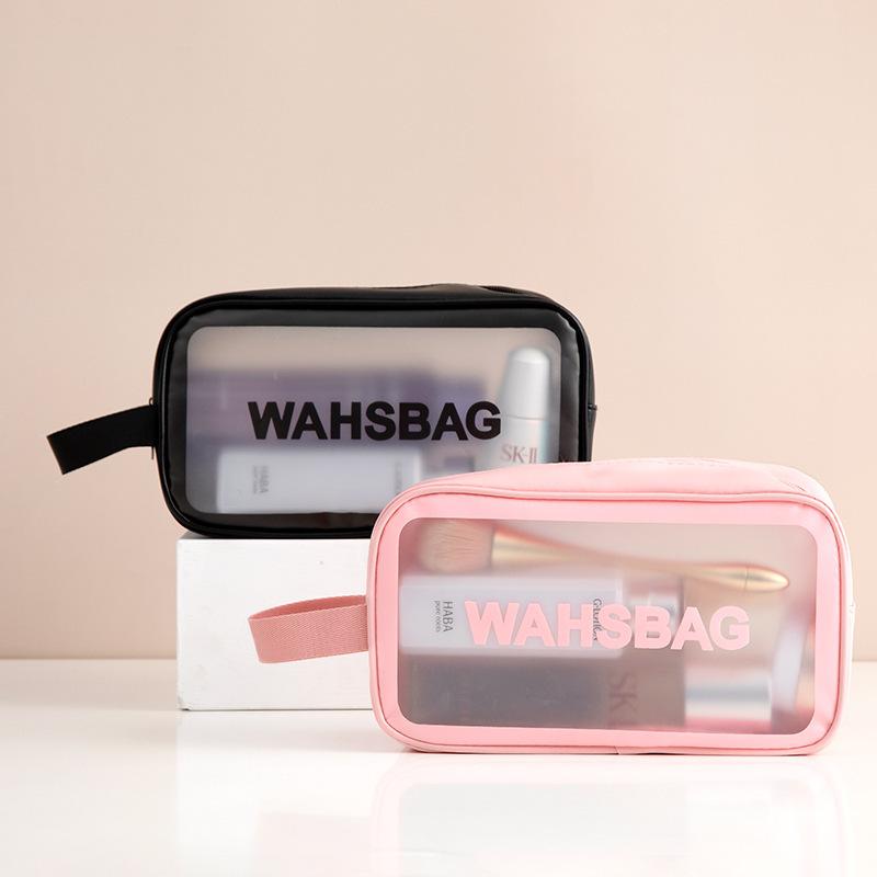Waterproof Cosmetic Bag Portable Large Capacity Transparent Wash Bag Travel PVC Scrub Cosmetics Storage Bag PU Swimming Bag