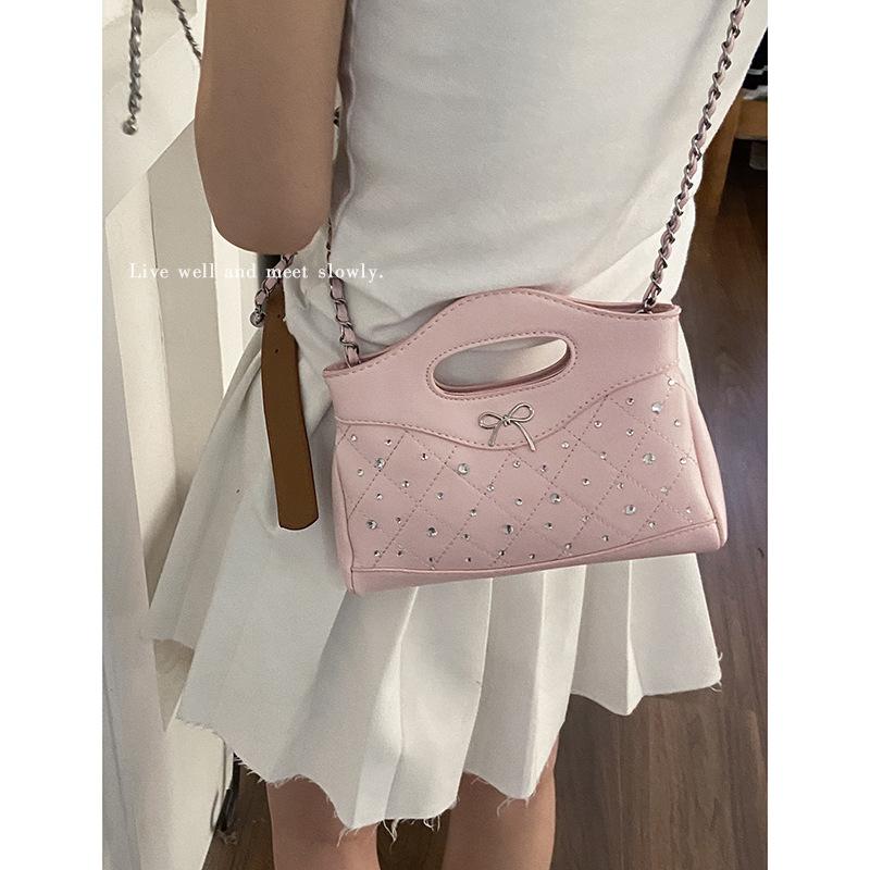 French niche texture handbag small bag women's 2025 new diamond lattice small square bag fashion chain crossbody bag