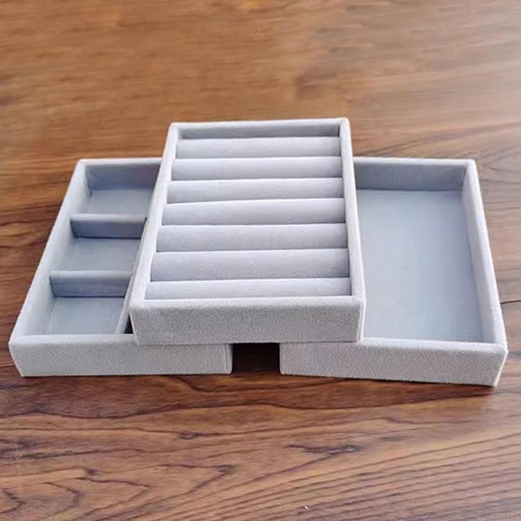 Velvet Jewelry Box Display Tray Drawer Storage Jewellery Holder For Ring Earrings Necklace Bracelet Soft Organizer