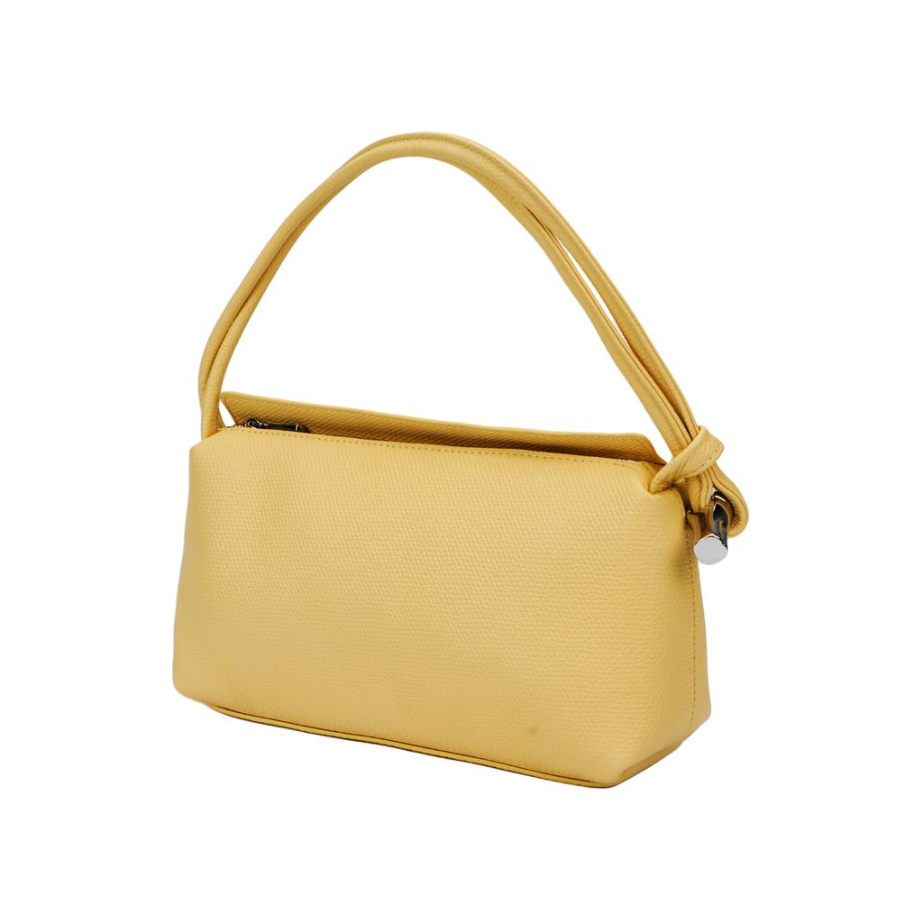 Longchamp Le Roseau Yellow Chick Solid Color Metal Hardware Shoulder Bag Leather Tote Bag Medium Women shoulder bag 10324HFPM12