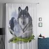 Волк и ворон на скалах, прозрачные оконные шторы для гостиной, спальни, современная вуаль, тюлевые шторы, тканевые шторы для кухни 