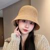 Straw Temperament Bucket Hat Women's Plain Face Versatile Face Covering Sunscreen Hat Spring and Summer Travel UV Protection Basin Hat