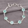 Аква Халцедон Драгоценный Камень 925 Проба Серебро Ювелирные Изделия Ручной Работы Браслет Подарок на День Рождения RB-14-18