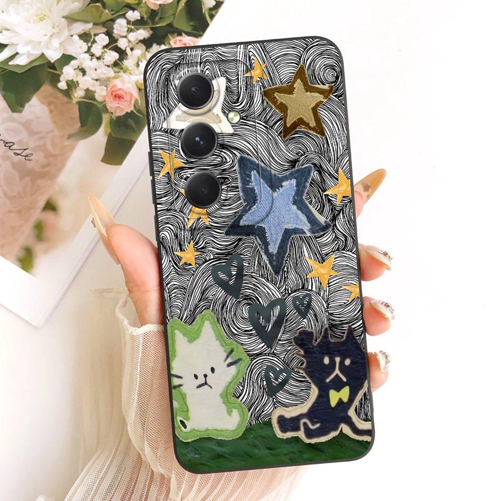 Чехол для Samsung A55 5G A556V A556B A556E A5560 Корпус для Samsung Galaxy A55 5G Обложка Силиконовый Модный Мультяшный Забавный Расписной