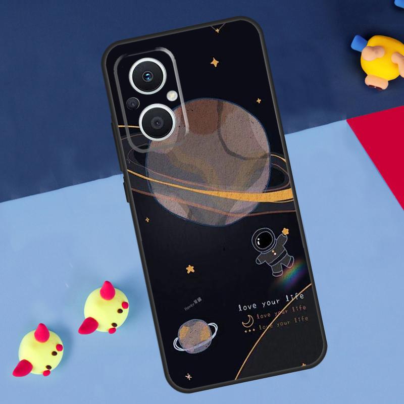 Космический корабль Астронавт Чехол для OPPO Reno 14 13 12 11 10 Pro 8T 11F 12F 13F 14F 7 8 Lite OPPO Find X8 X6 X5 X9 Pro