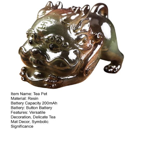 Цветной меняющий цвет чайный питомец Pixiu смоляная статуэтка на удачу кунг-фу чайный поднос декоративный светильник фен-шуй украшение домашний офис стол подарок