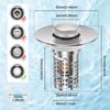 2 Pcs Bathroom Sink Stopper Stainless Steel 3 in 1 Universal Filter Basket Hair Catcher Pop Up Sink Drain Strainer for Kitchen