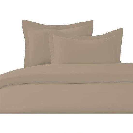 Duvet Cover - HOMEROKK - 240x260cm - 100% Cotton - 2 Pillowcases - Light Taupe