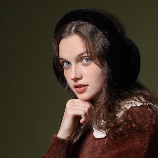 Зимние наушники из искусственного кроличьего меха для девочек, милые однотонные теплые наушники, уличные теплые наушники, складные мягкие пушистые чехлы для ушей