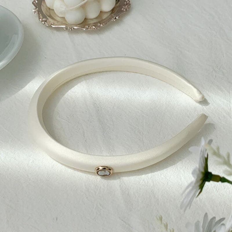Ободок для волос oar Cameo Satin Slim [Белый]