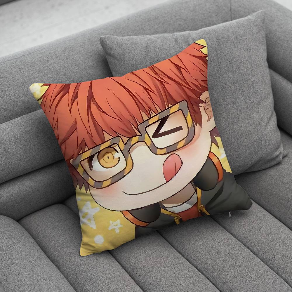 Аниме Mystic Messenger Игра 707 Наволочка Наволочка против пылевых клещей Невидимая молния шелковистый короткий плюш Чехол для подушки дивана