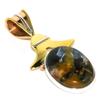 Натуральный драгоценный камень питерсит, двухцветный кулон из стерлингового серебра 925 пробы, 1,75 дюйма, k9l47