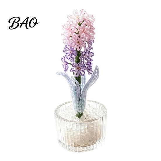DIY Beaded Hyacinth Kit Kit, 3D Beading Flower Art Crafts Set, Floral Themed Handmade for Kids Adults Beginners Making