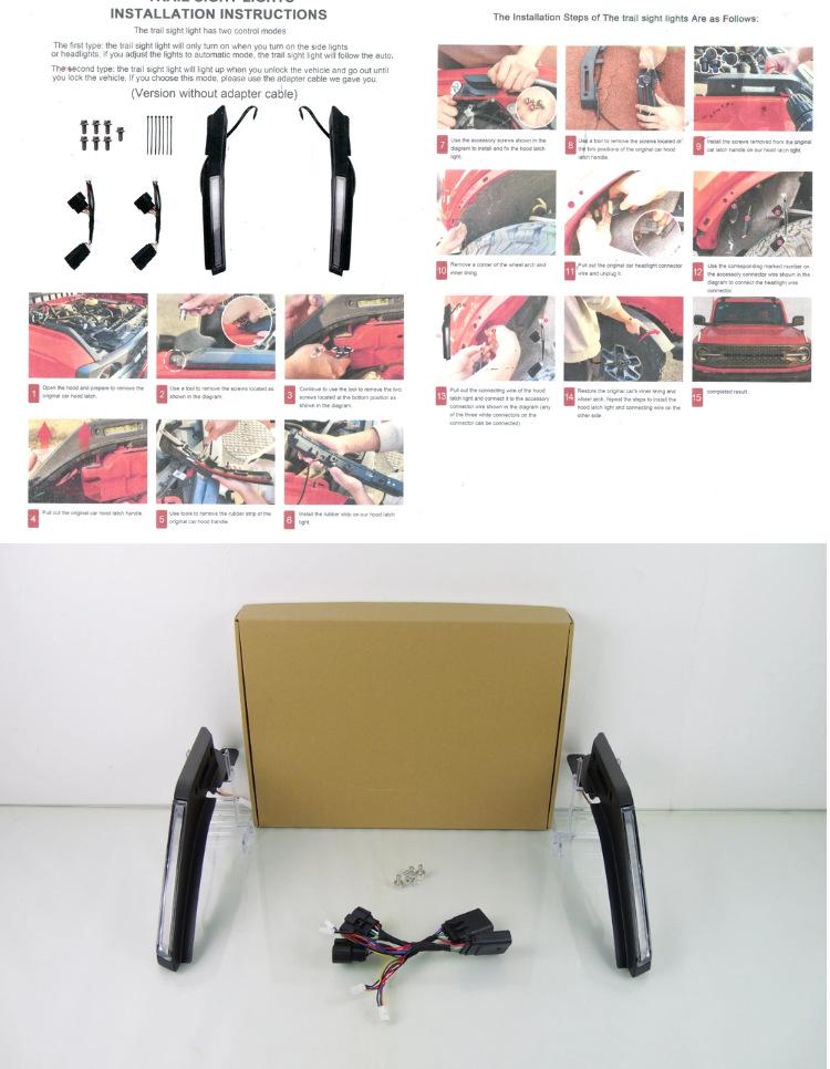 Двухцветные дневные ходовые огни для Ford Bronco 2021-2025, на капот