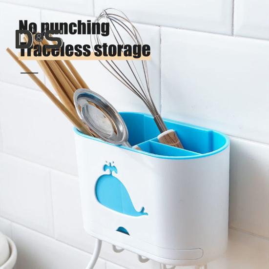 Настенный лоток для столовых приборов с поддоном для сбора капель, прочный держатель для палочек из полипропилена, кухонный гаджет