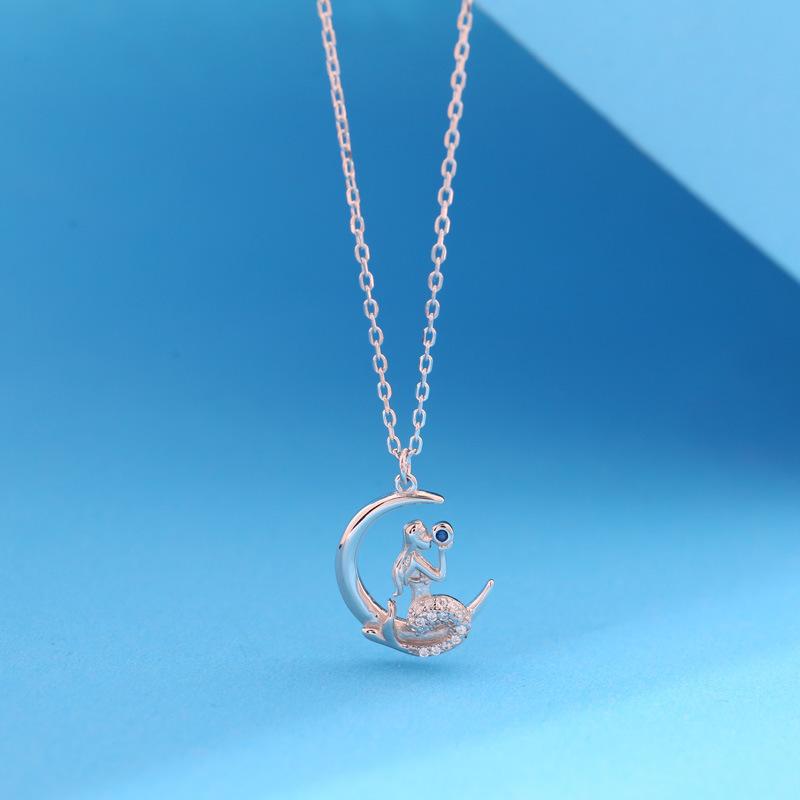 Ожерелье «Лунная русалка» для женщин, легкая, роскошная, модная, высококачественная, лунная, ключичная цепочка, корейский нишевый дизайн