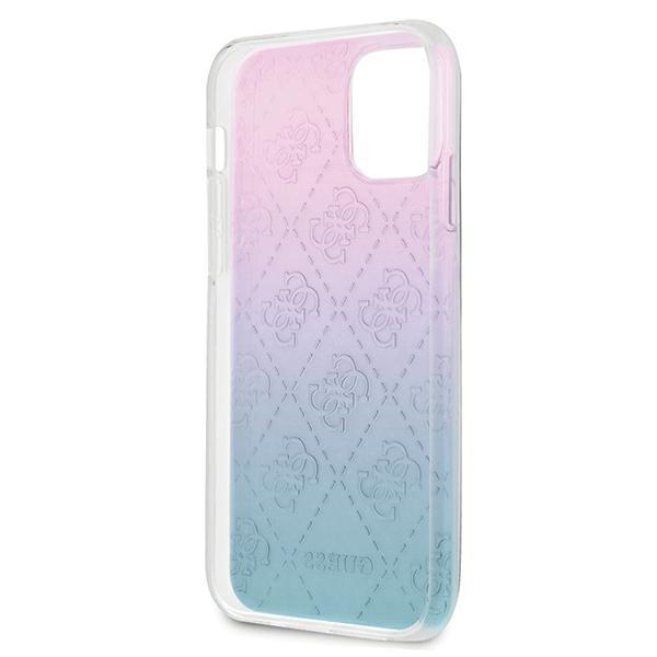 Etui do iPhone 12 mini Guess 4G 3D Pattern Niebiesko-różowe