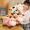 Мягкие и плюшевые животные Kawaii, супер мягкая плюшевая игрушка, кукла-бык, теленок с шарфом, маленькая цветная кукла-корова