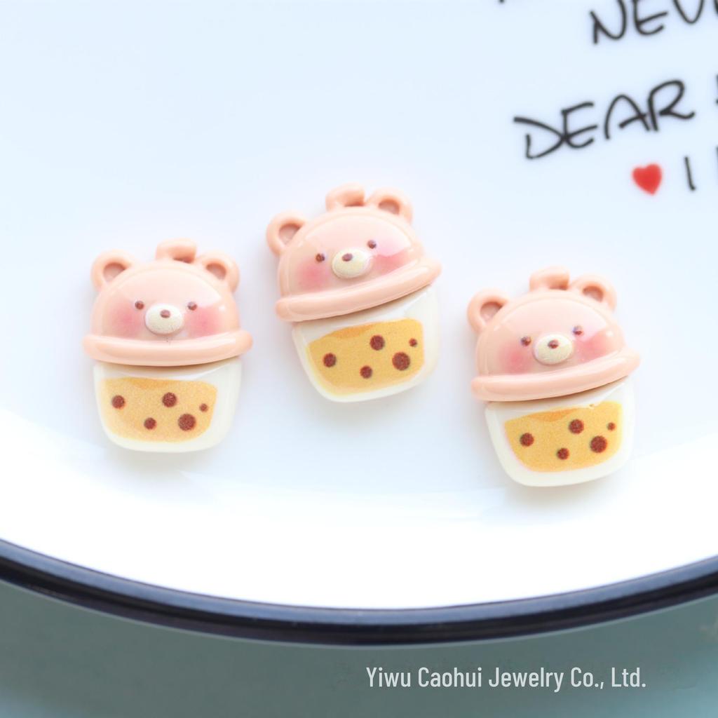 Очаровательные блестящие мультяшные аксессуары для волос из смолы: Детские шпильки, кольца, зажимы и нашивки для поделок своими руками